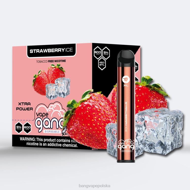 Vape Gang XL jednorazowe waporyzatory 600 zaciągnięć (opakowanie 10 szt.) lód truskawkowy 2DD278 Bang Disposable Vape Review