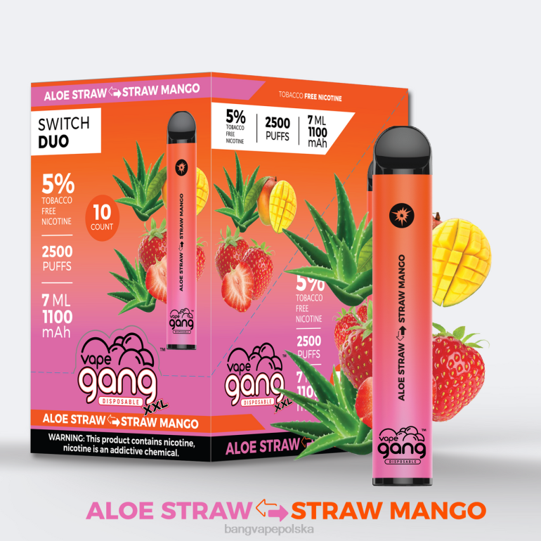 Vape Gang Switch Duo 2 smaki (opakowanie 10 sztuk) czerwone jabłko - zielone jabłko 2DD246 Bang Disposable Vape Review