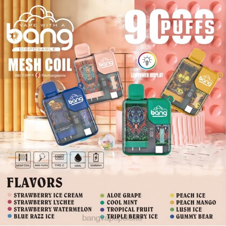 Bang Vape Box BC9000 wstępnie napełnione 16 ml jednorazowe 2DD26 Bang Disposable Vape Review